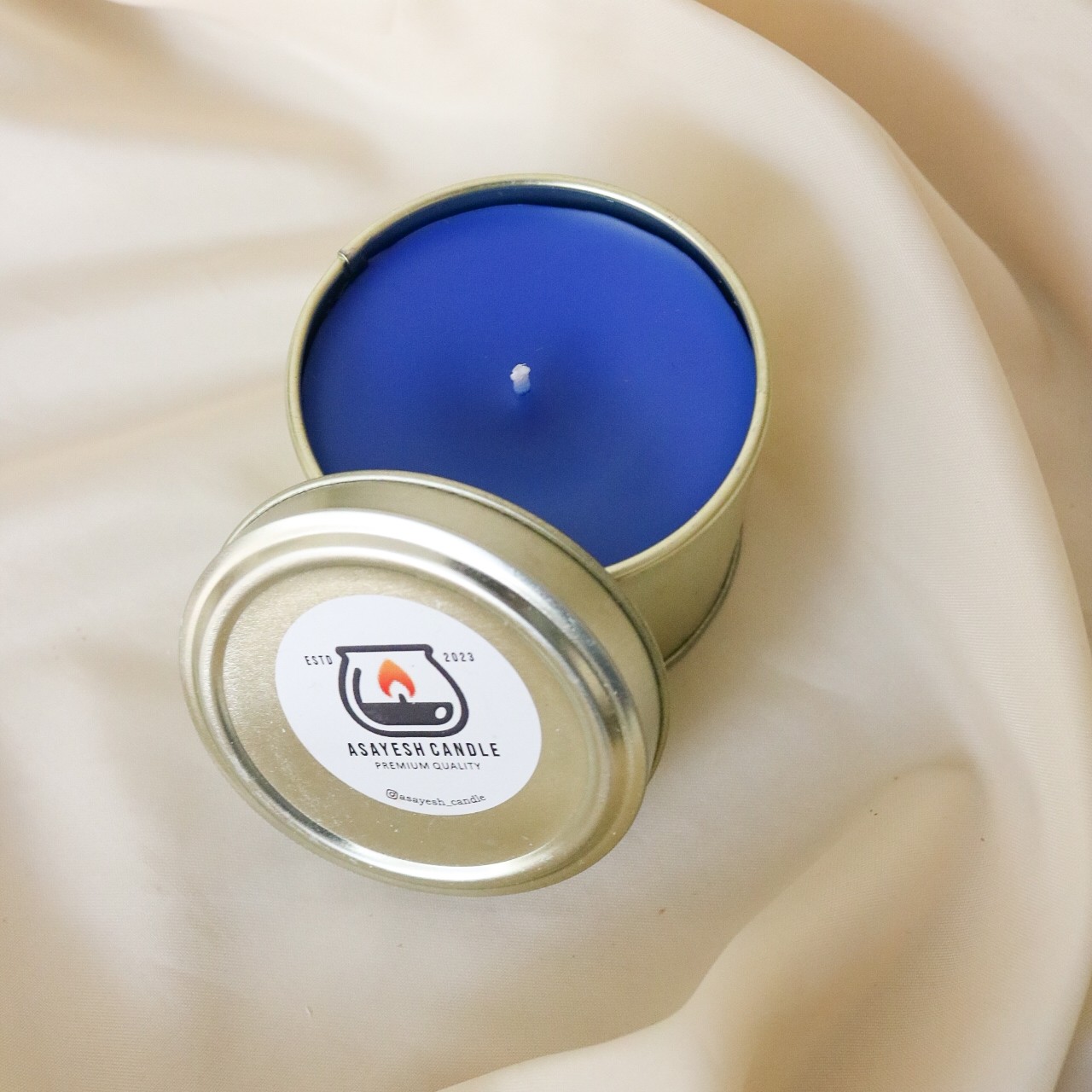 شمع عطری درب دار قوطی فلزی قطر6