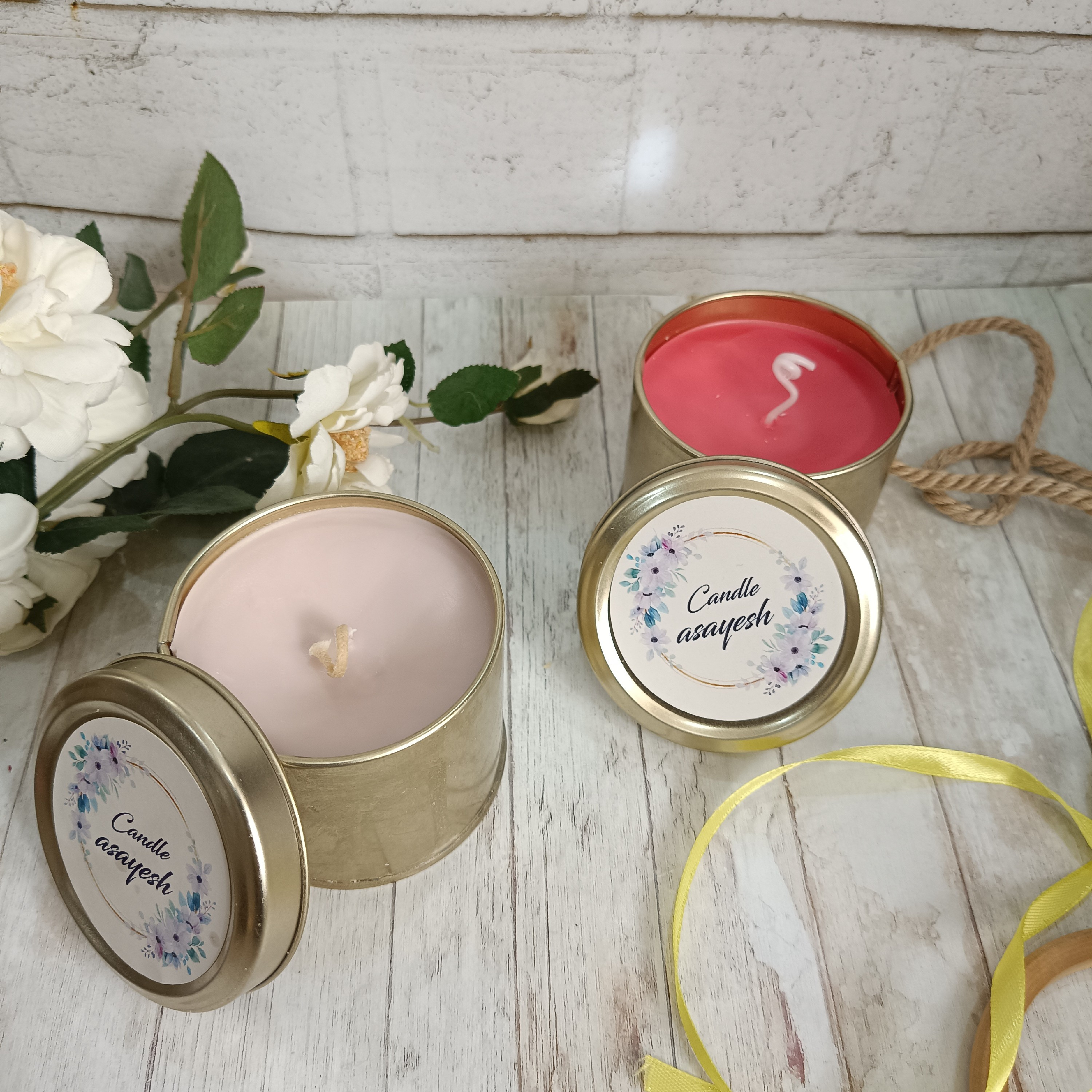 شمع عطری درب دار قوطی فلزی قطر6
