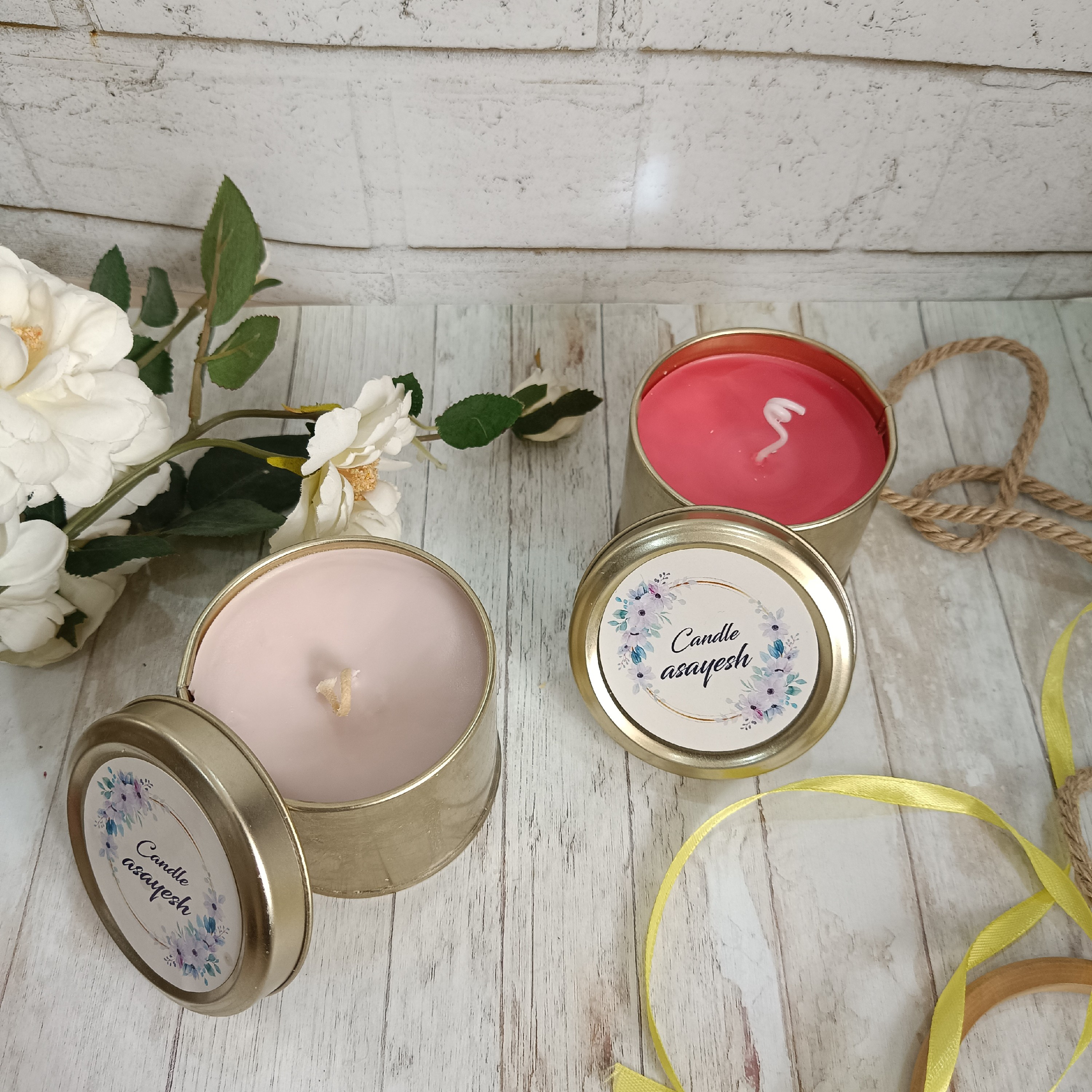 شمع عطری درب دار قوطی فلزی قطر6