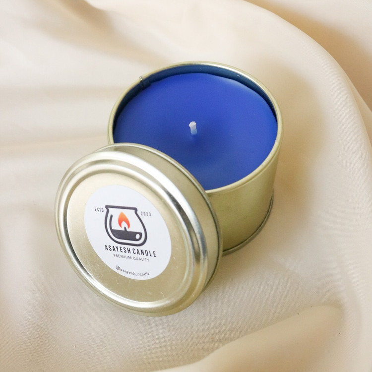شمع عطری درب دار قوطی فلزی قطر6