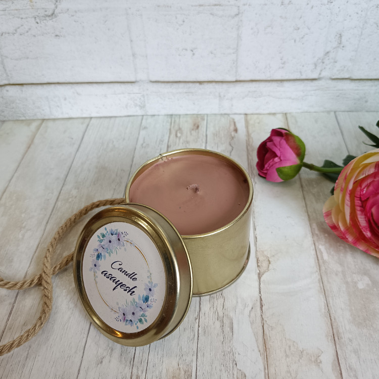 شمع عطری درب دار قوطی فلزی قطر6