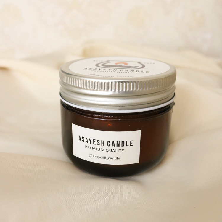 شمع عطری جار شیشه ای با رایحه نارنگی و پرتقال